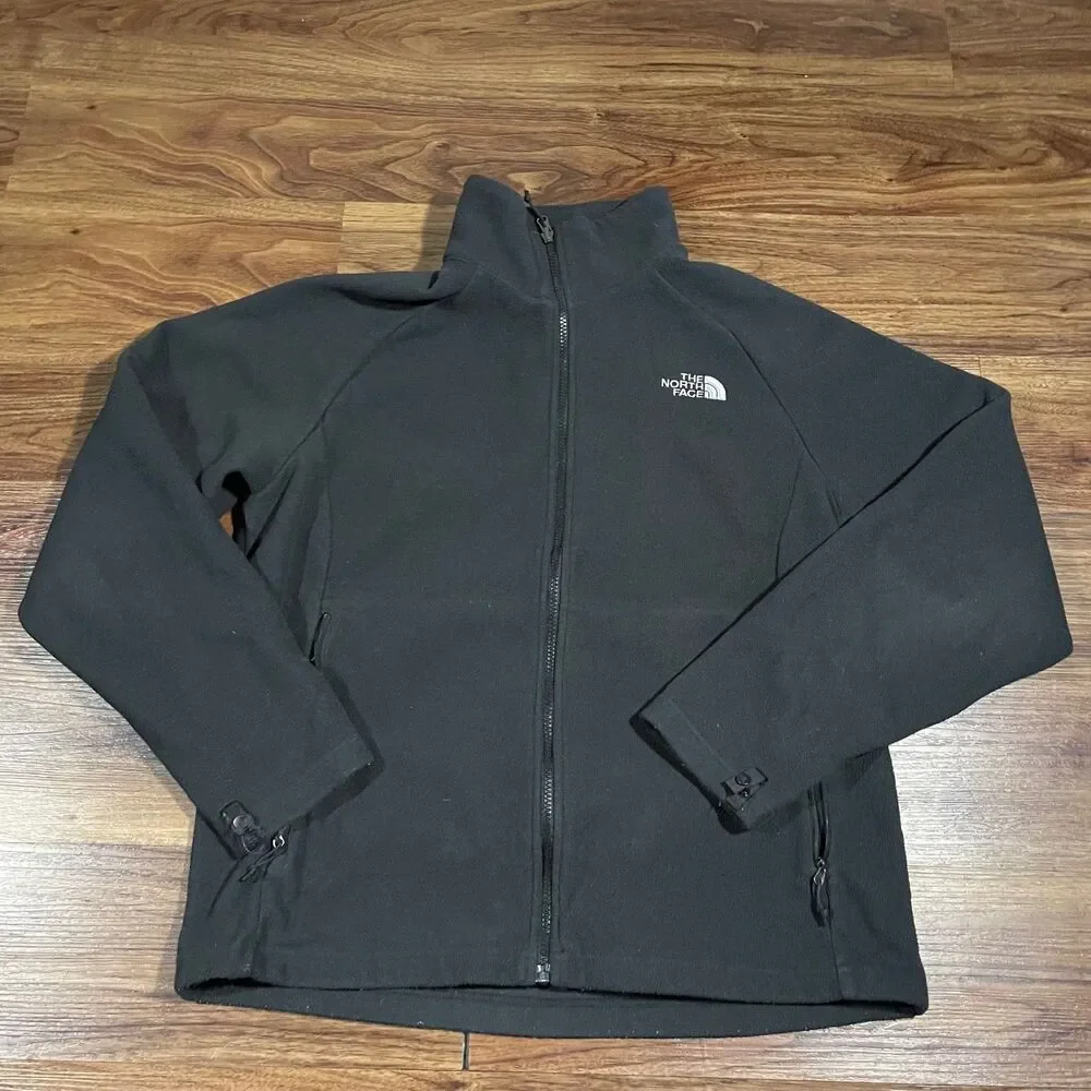 The North Face Jacket Full Zip Fleece Black Outdoor Hiking Classic Men's Size M